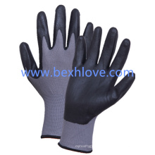 13 Gauge Nylon / Spandex Liner, Nitrile Coating, Micro-Foam Finish Safety Luvas